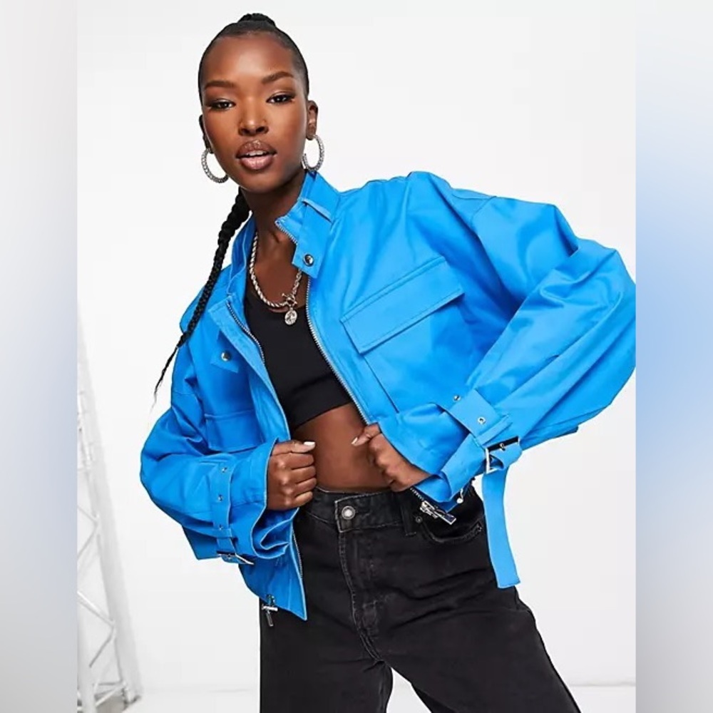 The Couture Club oversized cropped utility jacket
